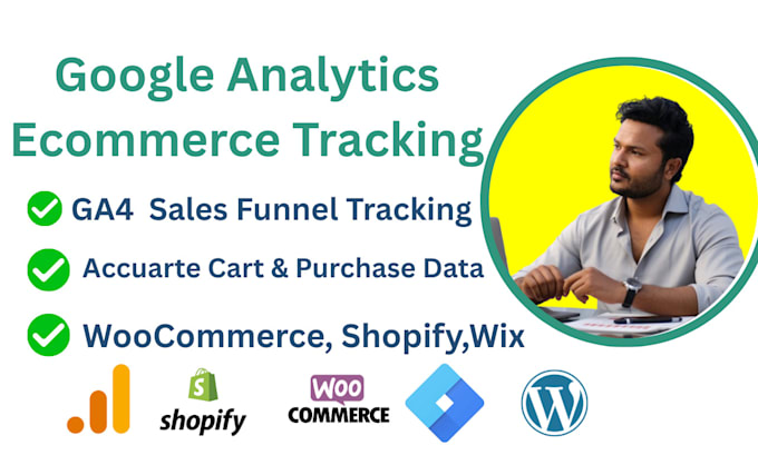 setup google analytics ga4 ecommerce tracking for shopify, woocommerce