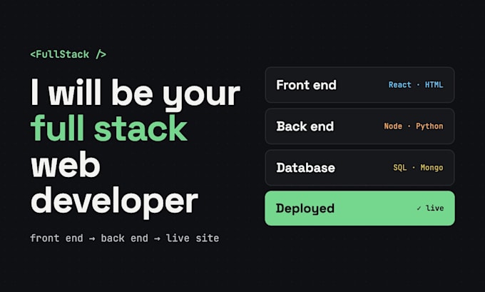 be your full stack web developer