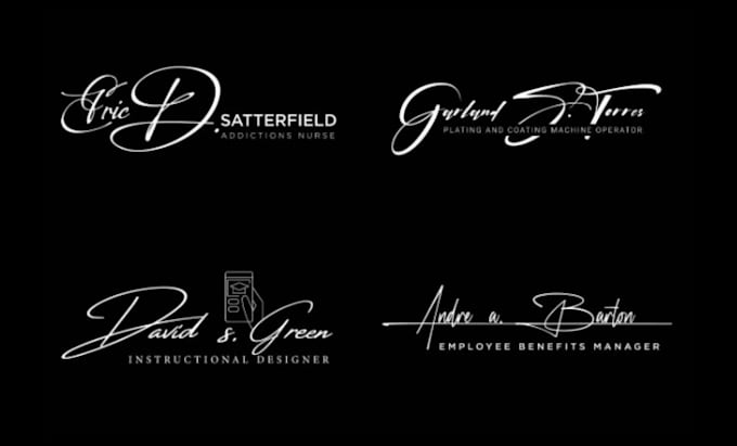 do handwriting scripted signature cursive logo design