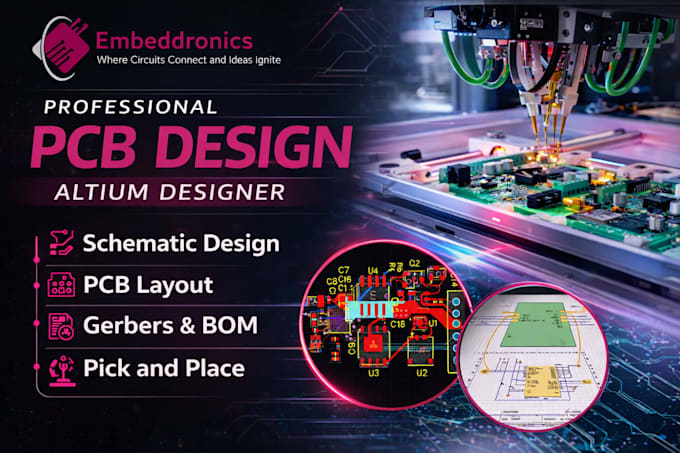 design circuit schematic, pcb layout, pcb design in altium designer