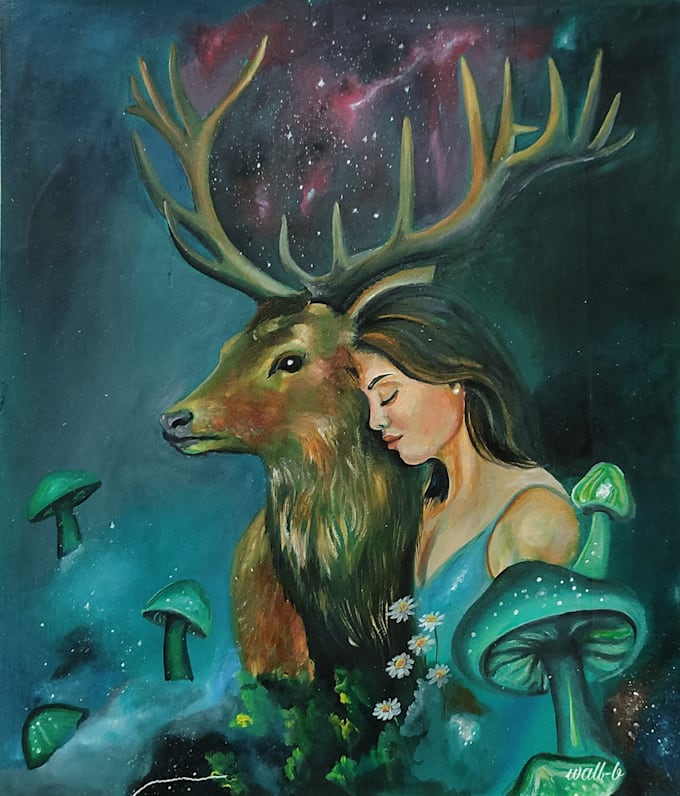Do hand drawn wall paintings and fantasy illustrations by Wall__b | Fiverr