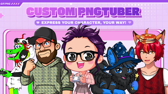 draw custom reactive pngtuber avatar for twitch and vtuber streams