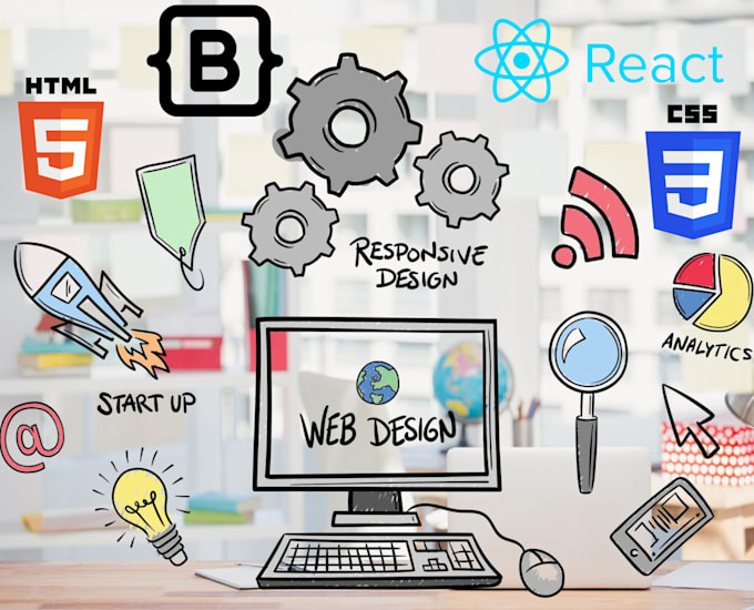 Design your responsive websites using html css js bootstrap by ...