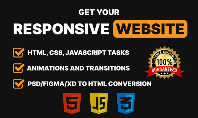 Create html, css, javascript responsive website by Hakkku | Fiverr