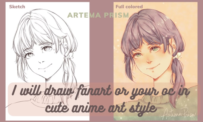 Draw fanart or your oc in cute anime art style by Artemaprism | Fiverr