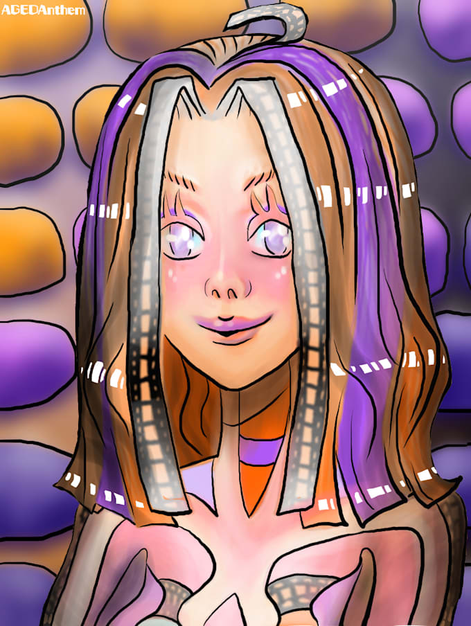 Draw a portrait of your oc in my style by Agedanthem | Fiverr