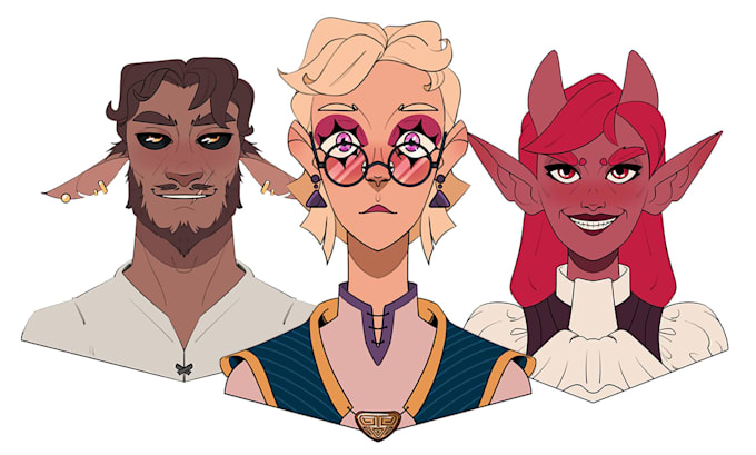 draw a stylized portrait of your oc or dnd character