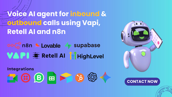 make an ai voice agent using retell, vapi, n8n