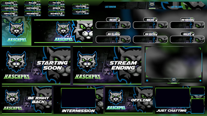 create a professional twitch overlay stream package