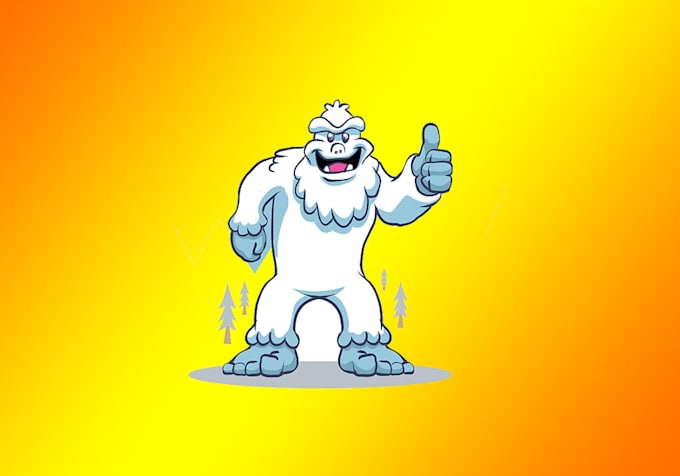 design creative cartoon yeti logo with satisfaction guaranteed