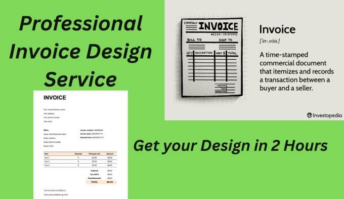design invoice, order form, letterhead quotation and envelope postcard