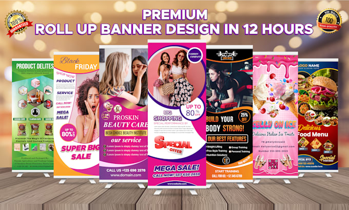 design roll up banner, retractable banner, pull up, or signage