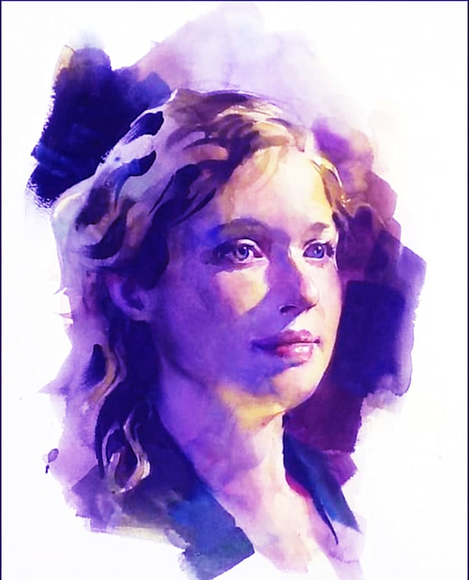 Paint your photo into watercolor painting portrait for you by
