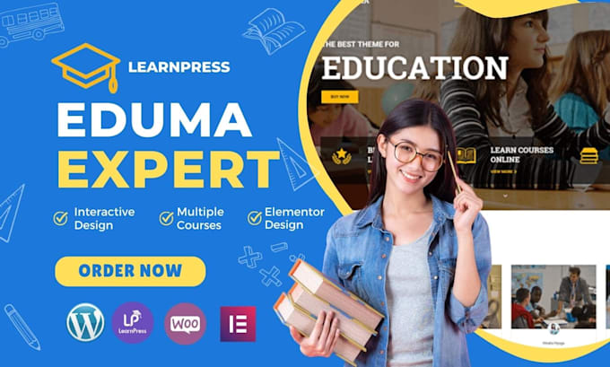 build eduma elearning lms website in wordpress