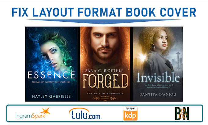 Format your book cover and mansucript for amazon kdp, paperback, or ...