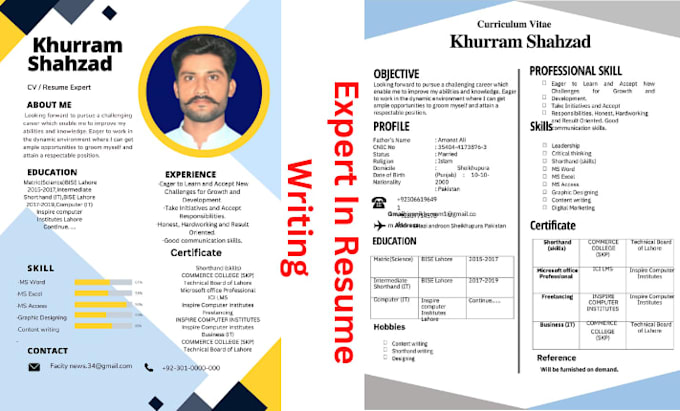 write a professional resume and cover letter