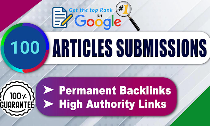provide 100 SEO article submission high authority dofollow contextual backlink