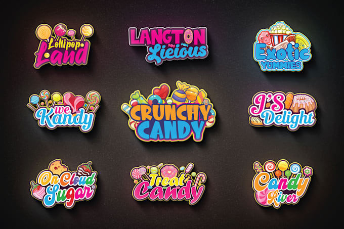 design candy, chocolate, bakery, sweets, or food logo