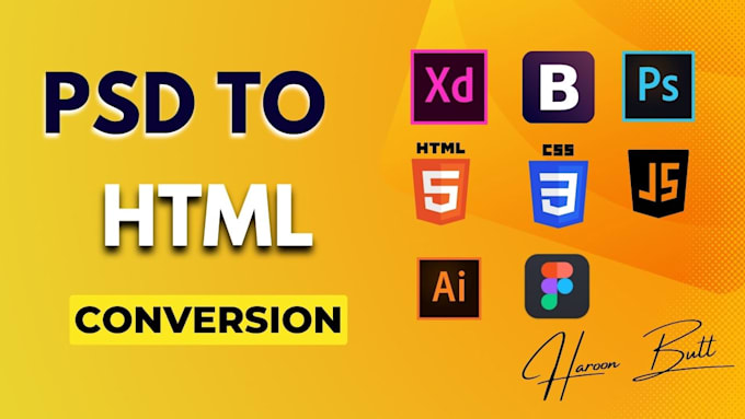 Perfectly convert psd to html, css, bootstrap by Haroonkashmiri | Fiverr