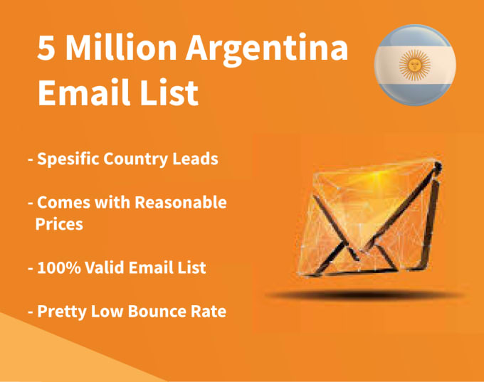 5 million argentina email list by Sarahddata Fiverr