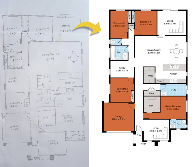 do 2d color floor plan and matterport