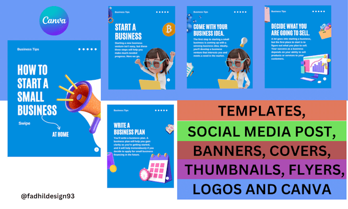 Design social media posts and canva templates by Fadhildesign93 | Fiverr