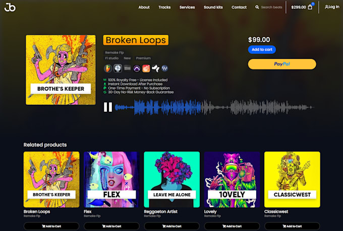 develop a beatstore PHP script for sell beats