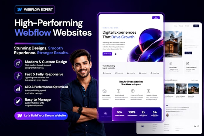 build webflow website design, webflow website desvelopment, figma to webflow