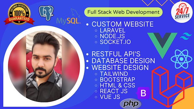 be your php laravel, node full stack web developer