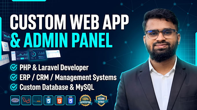 build custom web application management system with php laravel and mysql