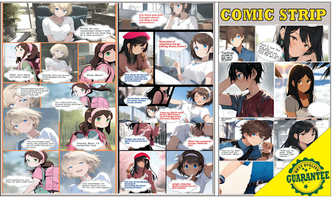 draw cute comic strip in your face cartoon style