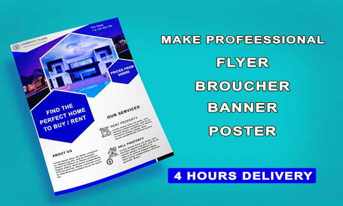 design real estate corporate brochure, flyer, poster, billboards