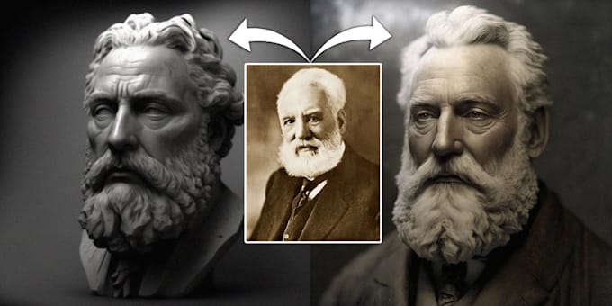 make an antique sculpture designed with ai