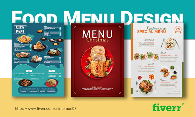 Design restaurant menu food poster, flyer, banner and card by ...