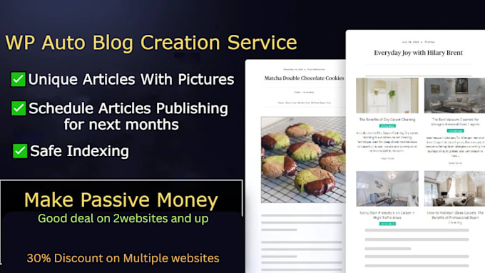 do website development wordpress, landing page with 30 articles