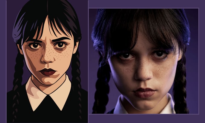draw vector portrait or vector design, vector art