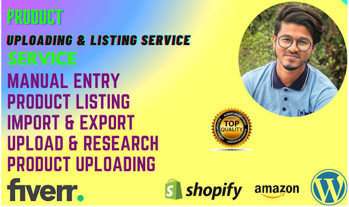 do shopify data entry, upload content, and product listings