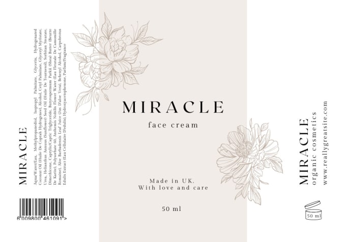 Miracle clothing sale label