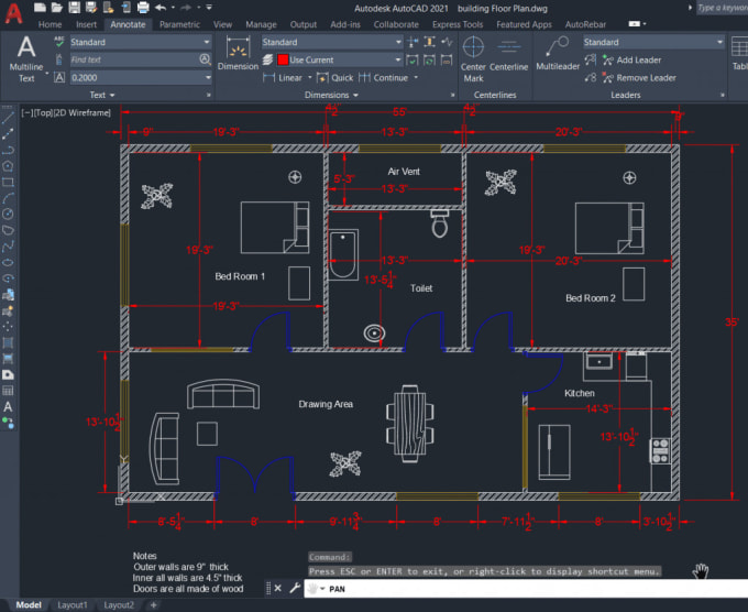 Design redraw 2d 3d civil architectural engineering floor plan on ...