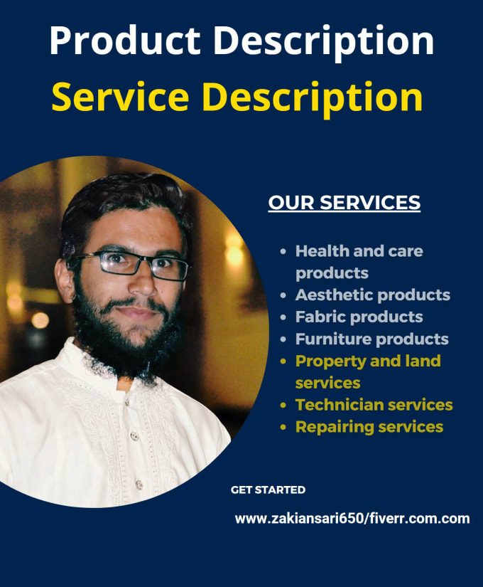 write product description and service description with SEO