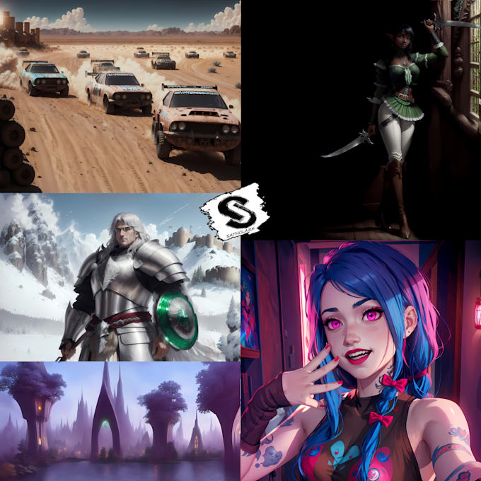 create digital ai portraits for characters, symbols, and landscapes
