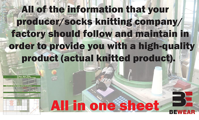 make full detailed clear spec sheet for socks to send your producer