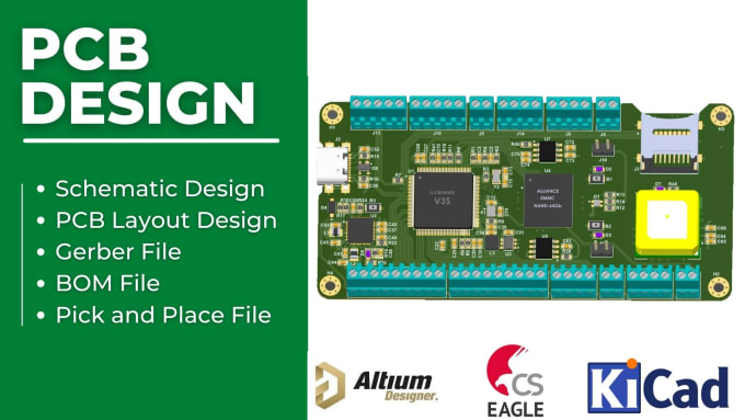 Make Pcb Design Boards Layout Schematic Circuit Using Altium Eagle Kicad Orcad By Engrkamran7 6109