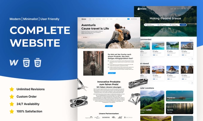 do complete website design and development