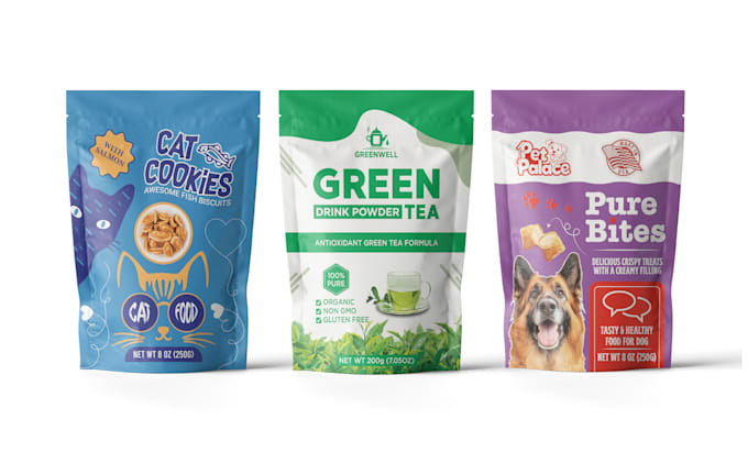 do pet food packaging, product pouches and label design