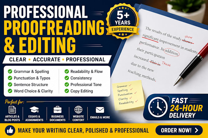 professionally proofread or edit document