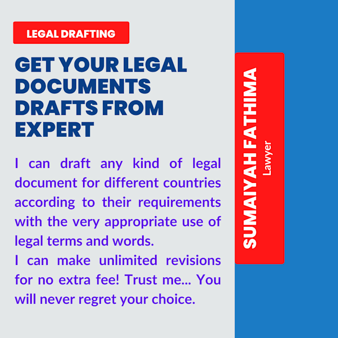 Draft great legal documents by Sumaiyahfathima Fiverr