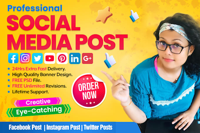 design social media posts for instagram, facebook or linkedin in 24 hrs