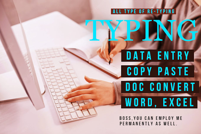 Do data entry, copy pasting, typing, by Mudasir_niazi | Fiverr