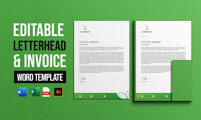 design custom letterhead and invoice with editable word template
